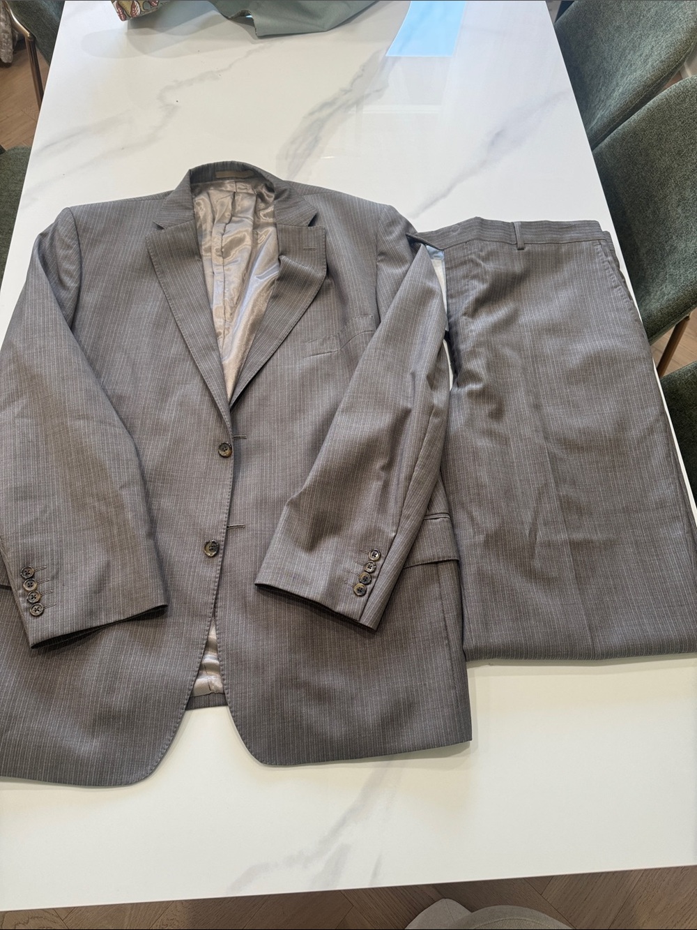 Men’s Moores Suit, JACKET (46R) WAIST 41, great cond., 1 small stain, 100% wool